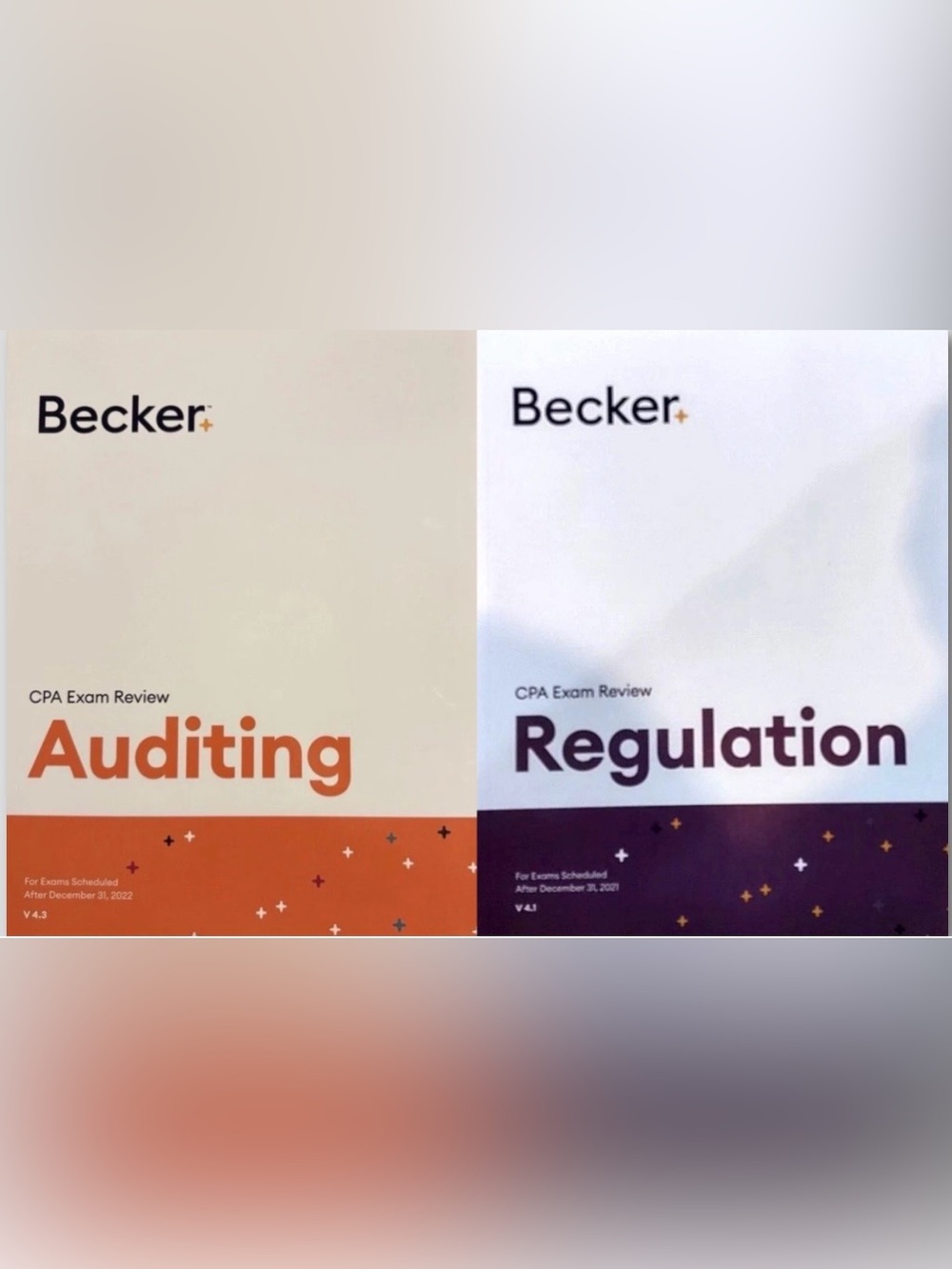Becker CPA Exam Review Books - Lot of 2 - Auditing 4.3 & Regulation 4.1